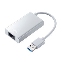有線LANアダプター USB-LAN変換アダプタ USBハブ付き ギガビット USB3.2Gen1 USB A ケーブル一体型 ケーブル長9cm Windows/Mac/Nintendo Switch対応 ホワイト USB-CVLAN3WN