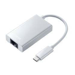 有線LANアダプター USB Type-C変換 USB-LAN変換アダプタ USBハブ付き ギガビット USB3.2Gen1 USB A ケーブル一体型 ケーブル長9cm Windows/Mac/Nintendo Switch対応 ホワイト USB-CVLAN4WN