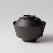日本製 TSUMUGI 食器 蓋付椀 端反 ブラック レンジ・食洗機不可 ギフト箱入り