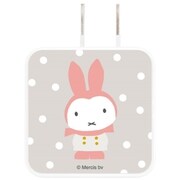 USB2ポート ACアダプタ ミッフィー miffy snow グレー MF-241GY