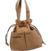 250-1492 チャ [KANGOL（カンゴール） トートバック 巾着（絞り仕様） HEAD（ヘッド） ユニセックス]