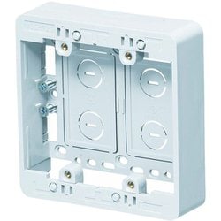 MSB-F2SW [浅形モール用スイッチボックスFタイプ2ヶ用浅形 側面ノック数12 ホワイト]