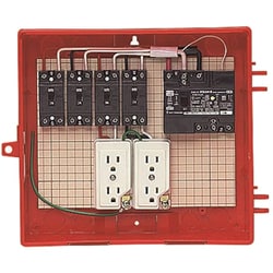 RB-12AO [屋外電力用仮設ボックス 漏電しゃ断器・分岐ブレーカ・コンセント内蔵 感度電流30mA 赤色 1個]