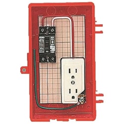 RB-1AT [屋外電力用仮設ボックス 漏電しゃ断器・分岐ブレーカ・コンセント内蔵 感度電流15mA 赤色 1個]