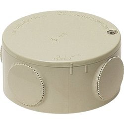 PVM-0J [露出用丸形ボックスブランクタイプ1～4方出兼用型 適合コネクタサイズ14･16･22 ベージュ]