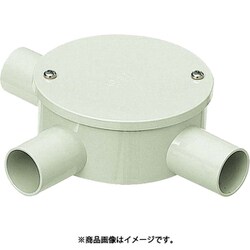露出用丸形ボックス カブセ蓋 3方出 PVM28-3KM