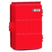 WB-2R [ウオルボックス プラスチック製防雨ボックス 危険シール付 タテ型 赤色 1個]