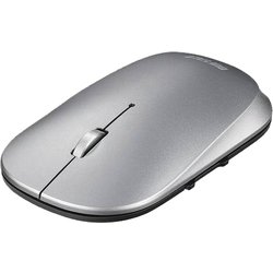 ワイヤレスマウス モバイルマウス FLEXUS（フレクサス） Bluetooth5.0接続 BlueLED 5ボタンタイプ 電池式 速度切替 耐衝撃 静音 ノーマル/シルバー BSMBB538NSV