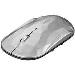 ワイヤレスマウス モバイルマウス FLEXUS（フレクサス） Bluetooth5.0接続 BlueLED 5ボタンタイプ 電池式 速度切替 耐衝撃 静音 ジオメトリー/シルバー BSMBB538GSV