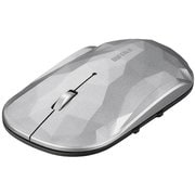ワイヤレスマウス モバイルマウス FLEXUS(フレクサス) Bluetooth5.0接続 BlueLED 5ボタンタイプ 電池式 速度切替 耐衝撃 静音 ジオメトリー/シルバー BSMBB538GSV