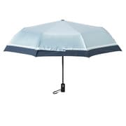 折りたたみ傘 晴雨兼用 HAU 無地 ライン 59cm 自動開閉式 遮光・遮蔽99%以上カット サックス 10002908