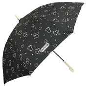 子供用傘 晴雨兼用 OUTDOOR PRODUCTS ハート柄 55cm ジャンプ式 遮光・遮蔽99％以上カット ブラック 10001067