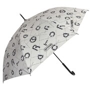子供用傘 晴雨兼用 OUTDOOR PRODUCTS ランダムロゴ 58cm ジャンプ式 遮光・遮蔽99%以上カット グレー 10002569