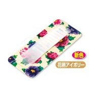 長財布に入れる カードケース 花柄アイボリー