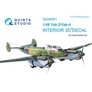 Yak-2/Yak-4 内装3Dデカール （マーズモデル用） [1/48 エアクラフト用デカール]