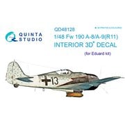 Fw190A-8/A-9（R11） 内装3Dデカール （エデュアルド用） [1/48 エアクラフト用デカール]