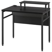 電源タップ収納デスク モニター台付 幅80cm×奥行55cm ブラック/ブラック CSD-800M