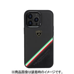 ランボルギーニ公式ライセンス 本革 背面ケース iPhone 13 Pro用 LB-TPUPCIP13P-HU/D11-BK