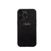 アウディ公式ライセンス品 リアルカーボン背面ケース iPhone 13 Pro用 AU-TPUPCIP13P-R8/D2-BK
