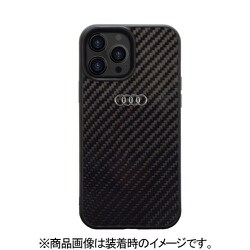アウディ公式ライセンス品 リアルカーボン背面ケース iPhone 13 Pro Max用 AU-TPUPCIP13PM-R8/D2-BK