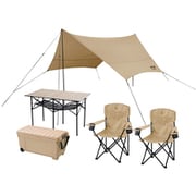 C5S-2H [キャンプ用品5点セット 2人用 ハイタイプ ベージュ]