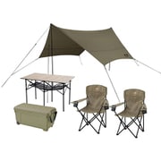C5S-2H [キャンプ用品5点セット 2人用 ハイタイプ カーキ]
