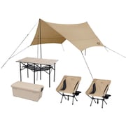 C5S-2L [キャンプ用品5点セット 2人用 ロータイプ ベージュ]