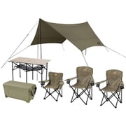 C6S-3H [キャンプ用品6点セット 3人用 ハイタイプ カーキ]