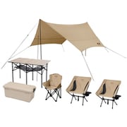 C6S-3L [キャンプ用品6点セット 3人用 ロータイプ ベージュ]