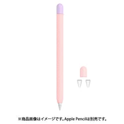Apple Pencil2用 シリコンカバー ツートンカラー 3点セット ピンク APEN2-SL2C-PK