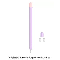 Apple Pencil2用 シリコンカバー ツートンカラー 3点セット ラベンダー APEN2-SL2C-RV