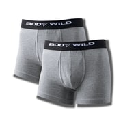 BODYWILD ボクサーブリーフ 前開き 2枚組 Lサイズ グレー杢 BWB0802