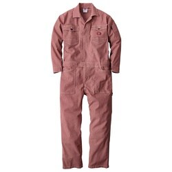 D-716 [ストレッチヒッコリーツナギ レッド M]