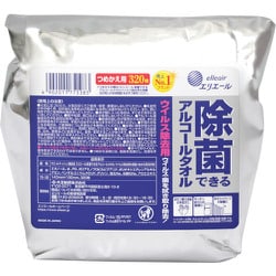 エリエール 除菌できるアルコールタオル ウィルス除去用 大容量 詰替 320枚
