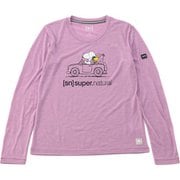 ドライビングスヌーピー W PEANUTS Classic Driving Snoopy TEE LS SNWJ10008 J008 ラベンダー XSサイズ [フィットネス ヨガシャツ レディース]