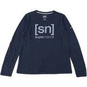 W SN LOGO TEE LS AD 140 SNWJ10020 J005 ネイビー Mサイズ [フィットネス ヨガシャツ レディース]