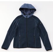 レディースNEWコンビネーションフーディ W NEW COMBINATIN HOODIE SNW017002 N67 ディープブルー Sサイズ [フィットネス ヨガ パーカー レディース]