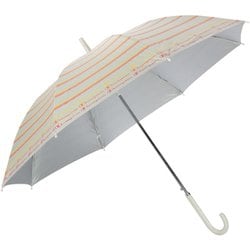 子供用傘 晴雨兼用 チャンピオン ボーダー柄 58cm ジャンプ式 UVカット加工 オフホワイト CHP29JP58