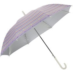 子供用傘 晴雨兼用 チャンピオン ボーダー柄 58cm ジャンプ式 UVカット加工 パープル CHP29JP58