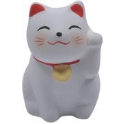 招き猫おみくじ 白 左手