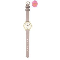フラット レディース レザーバンド ニッケルフリーウォッチ H03719A-1 GY