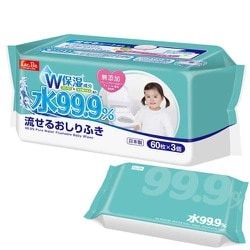 シャーク８　流せるお尻拭き　４８個セット ヨドバシ.com - レック LEC 99.9流せるおしりふきW 60枚×3