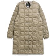 Vネックボタン ロングインナーダウンジャケット TAION-W101-LONG カーキ Lサイズ [アウトドア ダウンウェア レディース]