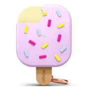 AirPods 3 対応 カラビナ付 シリコンケース ICE CREAM ラベンダー EL_AP3CSSCIE_LV