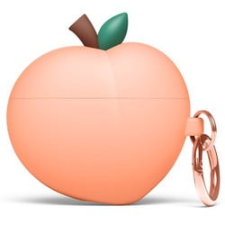 AirPods 3 対応 カラビナ付 シリコンケース ピーチ EL_AP3CSSCPN_PC