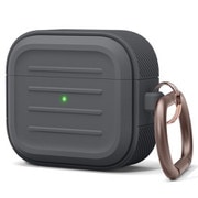 AirPods 3 対応 カラビナ付 耐衝撃 シリコンケース ARMOR CASE ダークグレー EL_AP3CSTPAO_DG