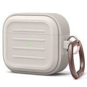 AirPods 3 対応 カラビナ付 耐衝撃 シリコンケース ARMOR CASE ストーン EL_AP3CSTPAO_ST