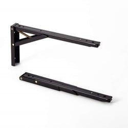 折畳み棚受 タッチポン 2本セット 300mm 黒