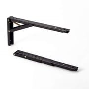 折畳み棚受 タッチポン 2本セット 300mm 黒