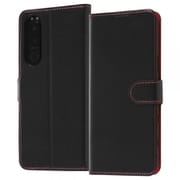RT-RXP5M3ELC3/BR [Xperia 5 III 耐衝撃 手帳型ケース シンプル マグネット スリープ機能対応/ブラック/レッド]